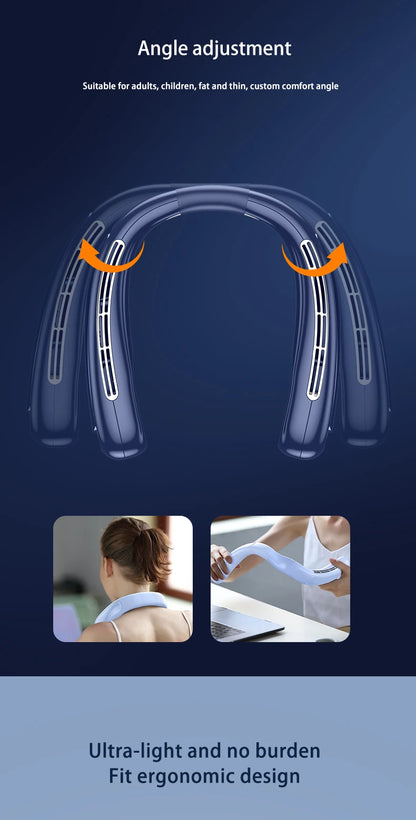 Xiaomi Portable Neck Fan Smart Digital Display Power Ventilador Rechargeable Outdoor Bladeless Silent Electric Neck Fan Cooler