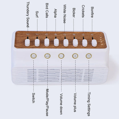Wireless Bluetooth Speaker Noise Timed Natural Sounds Music Box Improve Sleep Rain Sea Waves Bird Thunder Relax Reduce Stress
