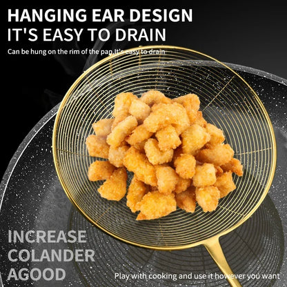 Strainer 304 stainless steel household kitchen scoop Hot pot pot strainer for deep-frying noodles strainer spoon
