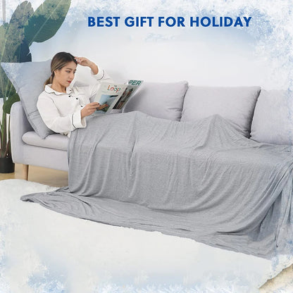 Cooling Blanket Sleeper Summer Blankets Lightweight Breathable Comforter Bed Sofa Travel Camping Hotel Two-Side Blanket Grey
