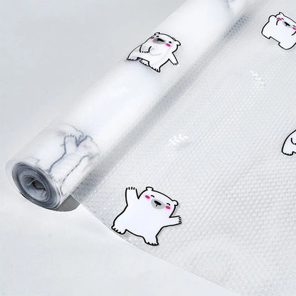 1 Roll Daisy Shelf Liner For Kitchen Cabinets EVA Waterproof Fridge Drawer Pad Cupboard Mat Easy Placemats Non-Adhesive Non-slip