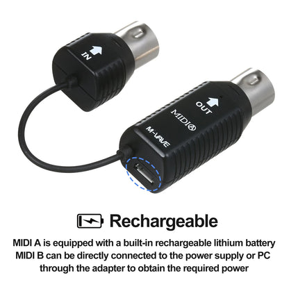 M-VAVE MS1 Mini Wireless Transmission System MIDI System MIDI Wireless Adapter Plug and Play Support Wins System Smart Phone