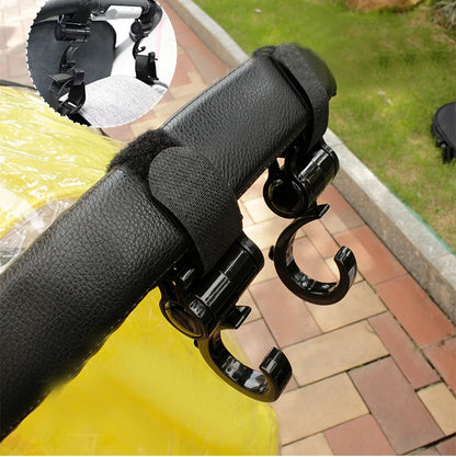 2 PCS Cartoon Stroller Accessories Degree Large Hook Umbrella Car Hook and Loop Stroller Hook