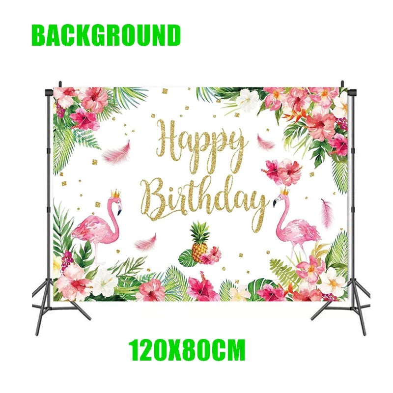 Hawaii Party Decorations Disposable Tableware Hawaii Summer Tropical Party Supplies Flamingo Aloha Birthday Party Decoration