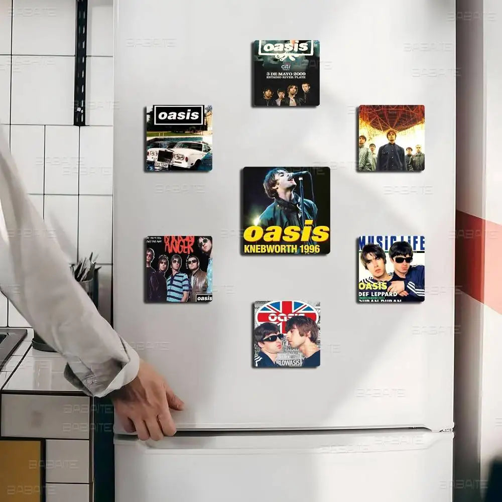 Rock O-Oasis Band  Fridge Magnet Photo Personalized For Office Family Kitchen Refrigerator Friends Gift Holiday Decor