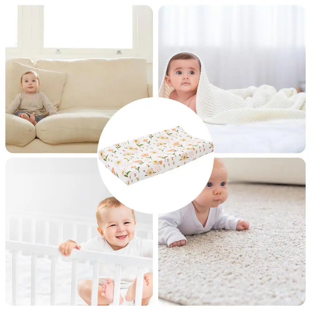 Diaper Changing Pad Cover Cotton Soft Breathable Changing Table Cover Waterproof Cute Print Patterns Diaper Changing Table