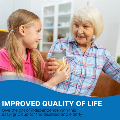 B84B-3 Pack 12Oz Adult Sippy Cup With Handles-Independence Sip Cups For Adults With Limited Mobility Handicap Cups