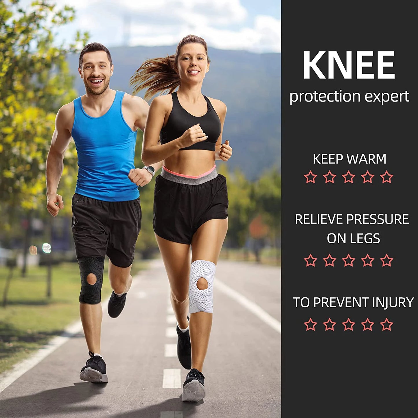 Breathable Knee Pads Support with Side Stabilizers for Men and Women Meniscal Tear Knee Pain ACL MCL Arthritis Injuries Recovery