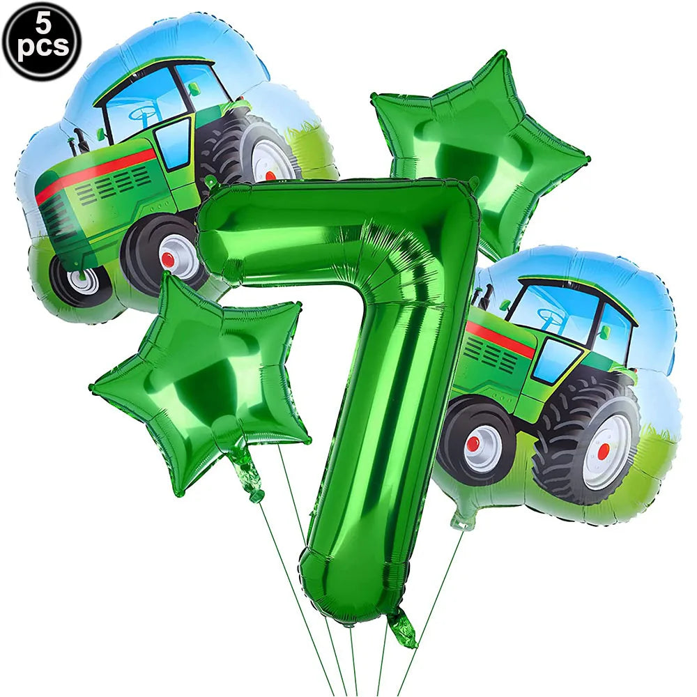 Farm Green Tractor Party Happy Birthday Banners Plates Napkins Tablecloths Farm Themed Birthday Party Supplies Decors