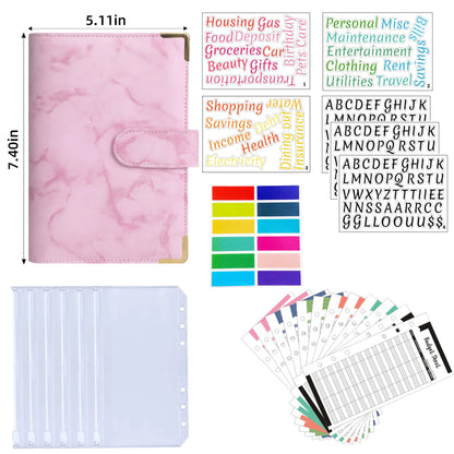 A6 Binder Cash Envelopes for Budgeting Money Organizer for Cash Money Envelopes for cash Leather A6 Binder with zipper