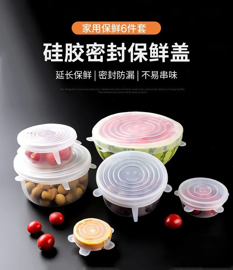 Silicone Cover Stretch Lids Reusable Airtight Food Wrap Covers Keeping Fresh Seal Bowl Stretchy Wrap Cover Kitchen Cookware