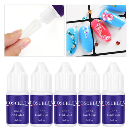 1/3/5/10/15/20pcs Fast-dry Nail Glue Professional Nail Tip Bond Glue 2g/3g/10g for False Nail Tips Long Lasting Glue Nail Tools