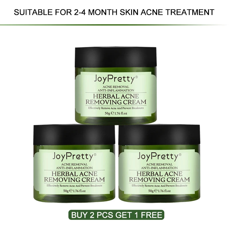 JoyPretty Herbal Acne Face Cream Body Pimple Treatment Oil Control Moisturizing Facial Creams Skin Care Products Beauty