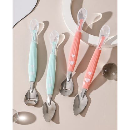 Baby Feeding Spoon Scraper Spoon Silicone Fruit Puree Spoon Supplementary Food Feeder Dual-Head Spoon Toddler Utensil