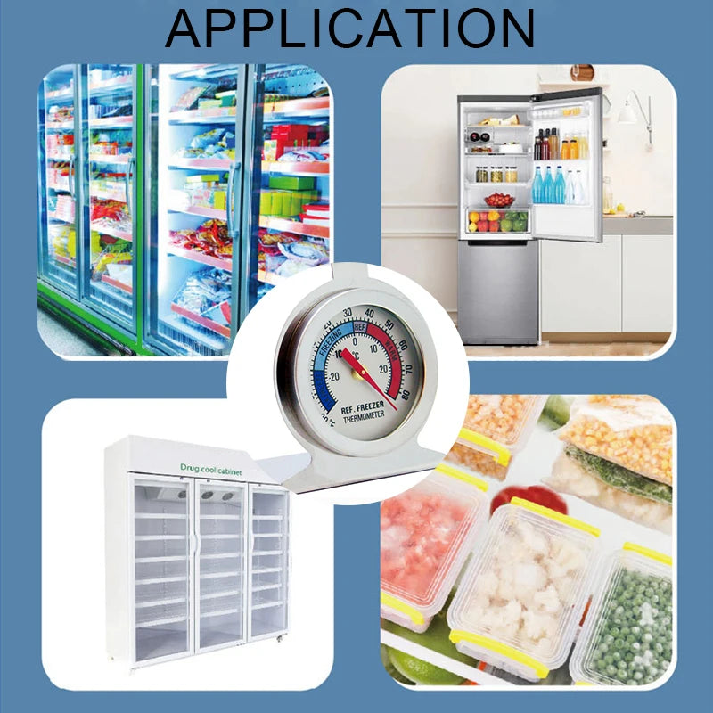 Refrigerator Thermometer -30~30°C -20~80°F Classic Fridge Large Dial Gauge Mini Thermo Meters for Freezer Cooler