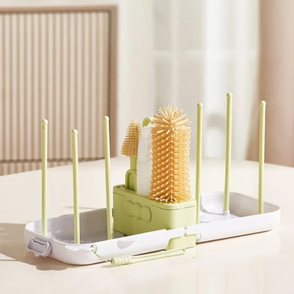 Silicone Baby Bottle Brush Set Flexible with Storage Box Cup Cleaning Brushes Soft Bristles Feeding Bottle Cleaners