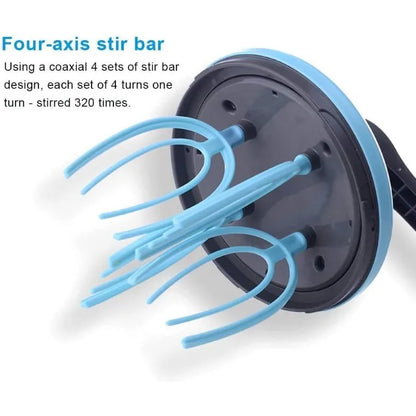 Egg Whisk Plastic Hand Crank Push Whisk Blender Long Crank Multi-Functional Manual Eggs Beater Practical Kitchen Tool