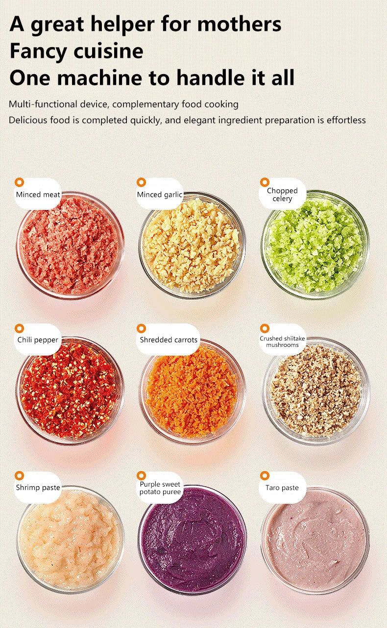 Multi functional food processor, household food processor, baby food grinder, garlic puree blender, kitchen tool