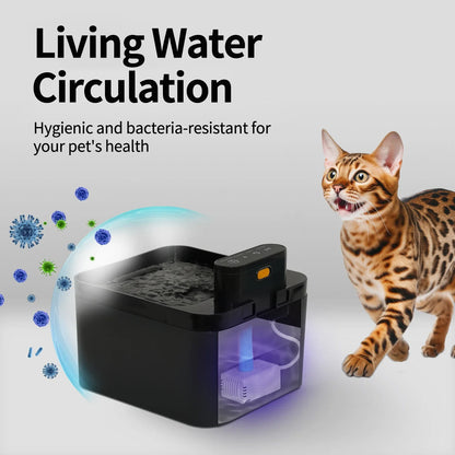 2.2LCat Water Fountain Battery & Sensor 2 in 1 Drinking Fountain For Cats Dog Drinker Wireless Pet Water Dispenser Accessories