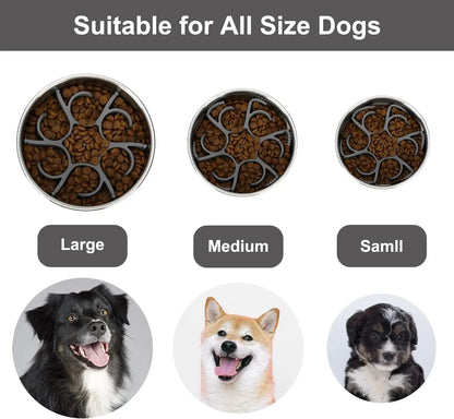 Dog Slow Feeder Bowls Silicone Spiral Pet Food Feeder Insert to Slow Down Eating for Large Medium Small Breed Dogs