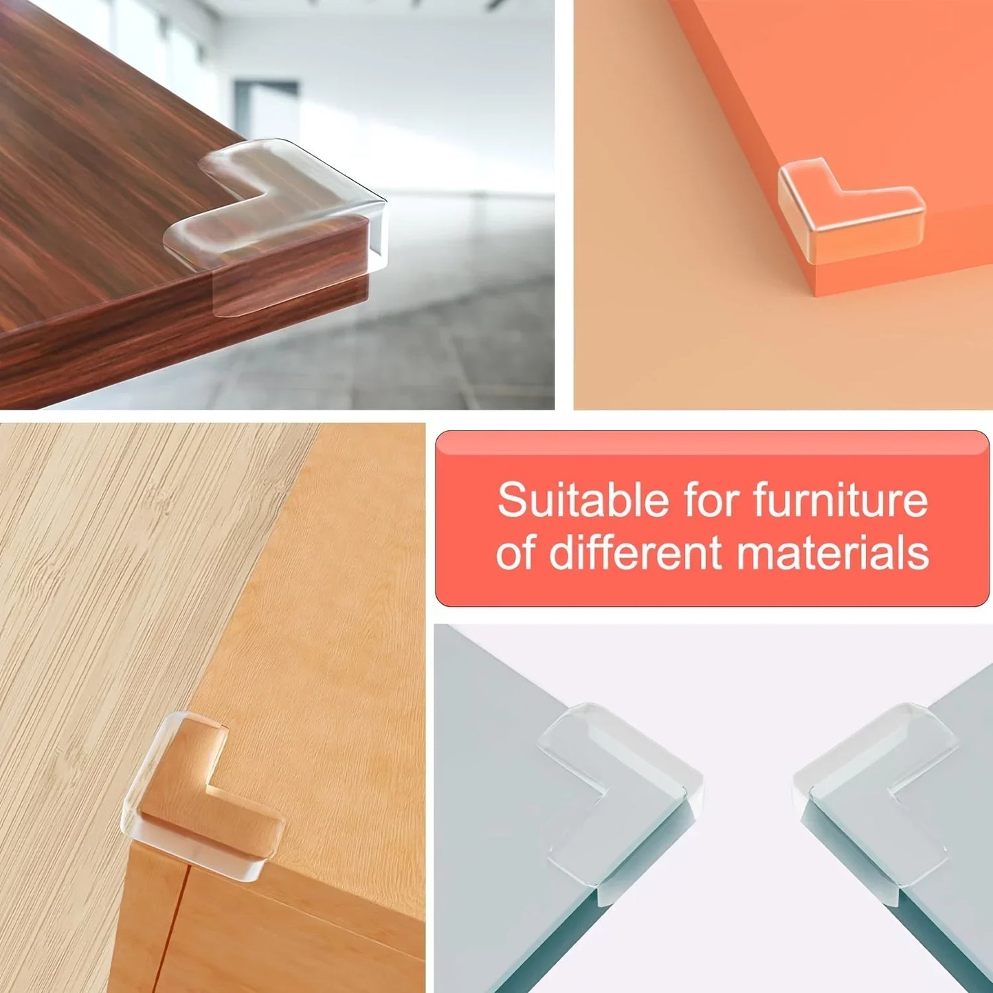 Furniture corner protector, corner and edge safety protection pad, transparent protection, used for corner furniture (L-shaped)