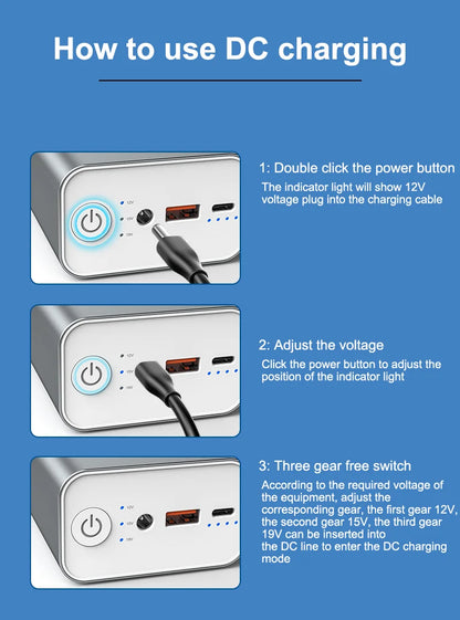 Powerful Mini 12V DC Output 65W Powerbank PD Charger 30000mAh Fast Charging Emergency Laptop Portable Power Banks Power Station