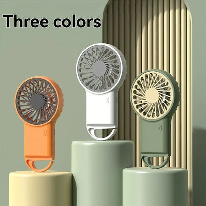 New Foldable Handheld Desktop USB Rechargeable Mini Fan Cartoon Design with Hook for Mountaineering Outdoor Home Office use