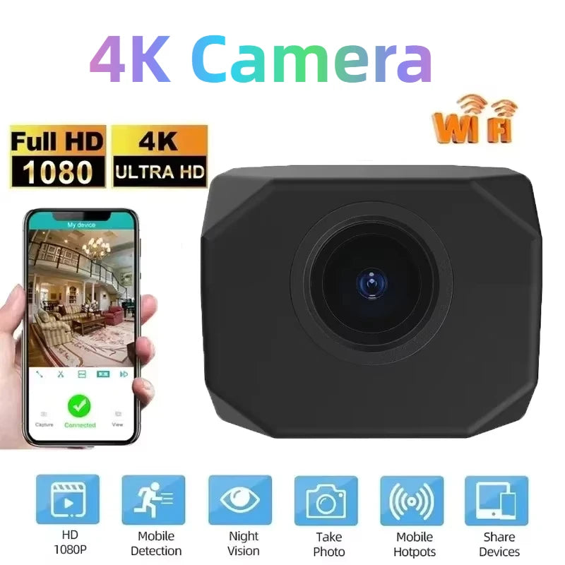 4K 1080P HD Camera Wireless Network Mobile Phone Remote Real Time View Intelligent Security Wifi Home Monitoring Camera