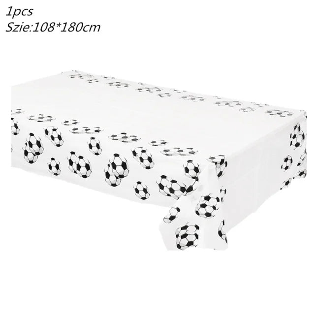 108*180cm Football Tablecloth Party Supplies Disposable Plate Tableware Party Birthday Party Decor Kids Boy Soccer Party Supplie