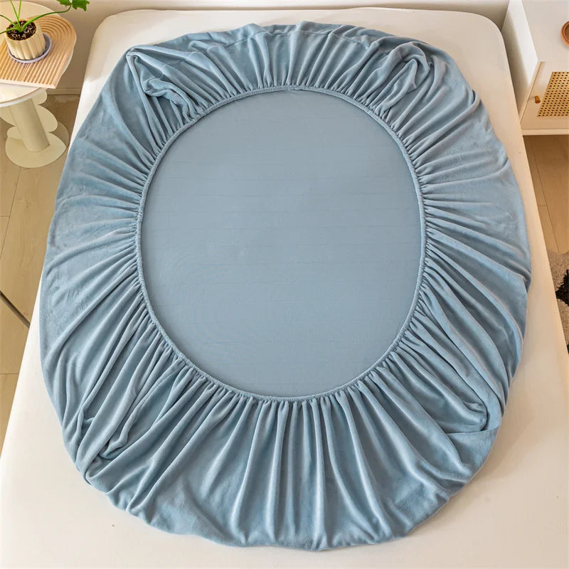 Velvet Thermal Mattress Cover, Plush Fabric Sheets For Winter, Bed Cover, Bed Sheets Set For Single Double King Queen Bed120x200