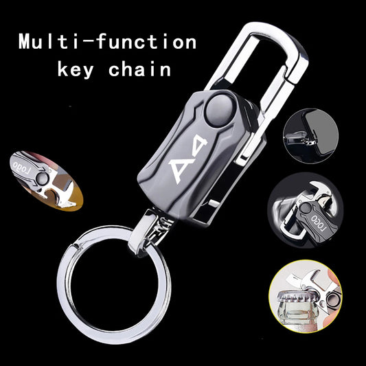 For AUDI A4 b8 b9 b6 b7 Auto accessories Multifunctional keychain leather keychain metal gift
