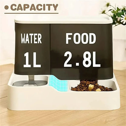 Dog Cat Automatic Feeder 2.8L Large Capacity Feeding Watering Machine Travel Out Automatic Pet Feeder Cat Dog Food Bowl