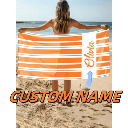 Name Beach Towel Name Custom Absorbent Quick-Drying Bath Towel Lightweight Summer Pool Towel Adult Boys Girls Graduation Gifts