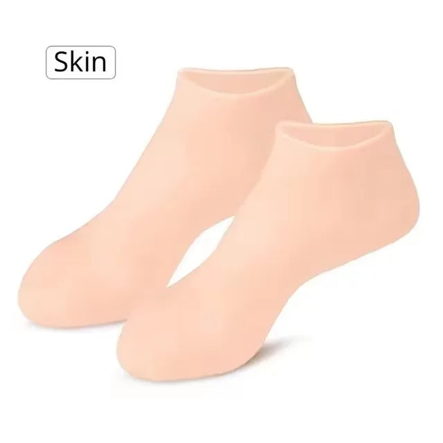 Silicone Skin Care 3-Piece Set - Reusable Moisturizing Mask Set, Gloves, Socks - For Face, Hands and Feet Dry, Cracked Skin, Set