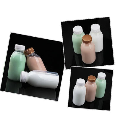 6pcs Small Plastic Bottle 100ml Milk Bottles Small Juice Bottles Leakproof Milk Bottles Portable Beverage Bottles Plastic Water