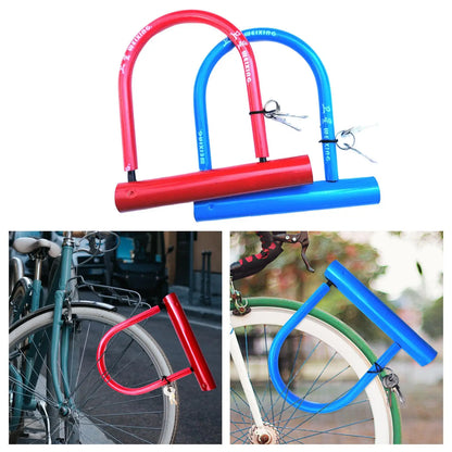 Mountain Road Bike U Lock Security Unbreakable Anti-Theft with 2 Keys