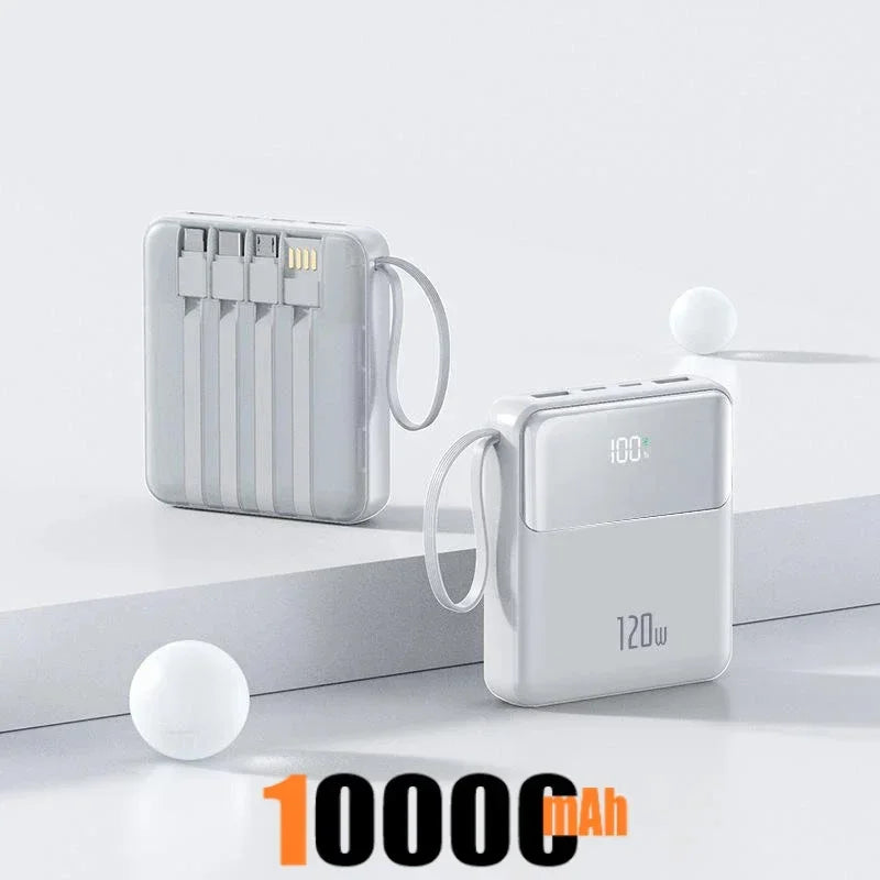 Portable Power Bank 50000mAh 120W Super Fast Charging Mobile External Battery With Four Cable Charger Suitable For iPhone Xiaomi