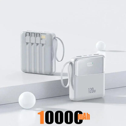 Portable Power Bank 50000mAh 120W Super Fast Charging Mobile External Battery With Four Cable Charger Suitable For iPhone Xiaomi