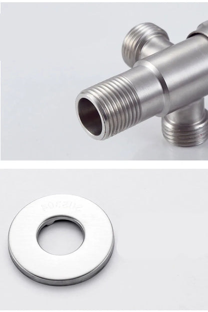 Multifunction Stainless Steel 3Ways Valves G1/2 Bathroom Accessories Water Diverter Wall Mounted Valve Bathroom Accessories