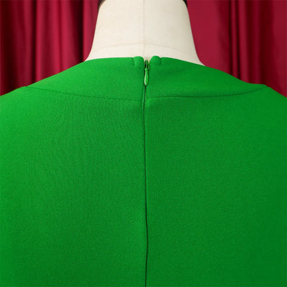 Office Dresses for Women V Neck Full Sleeve Belt Waisted Pleated Mid Calf Elegant Female Business Work Wear Dress Midi Cloth New