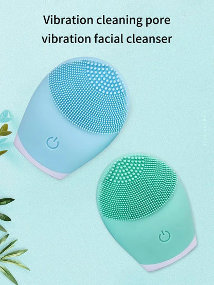 Electric Silicone Massager Facial Cleanser Skincare Massage Tool Beauty Machine Vibration Cleaning Of Pores Self Provided Batter