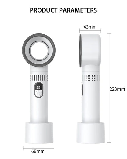 2025 New Portable Hand Fan  100 Wind Speeds Mini Bladeless Handheld Fan USB Rechargeable Personal Fans Electric Eyelash Fan