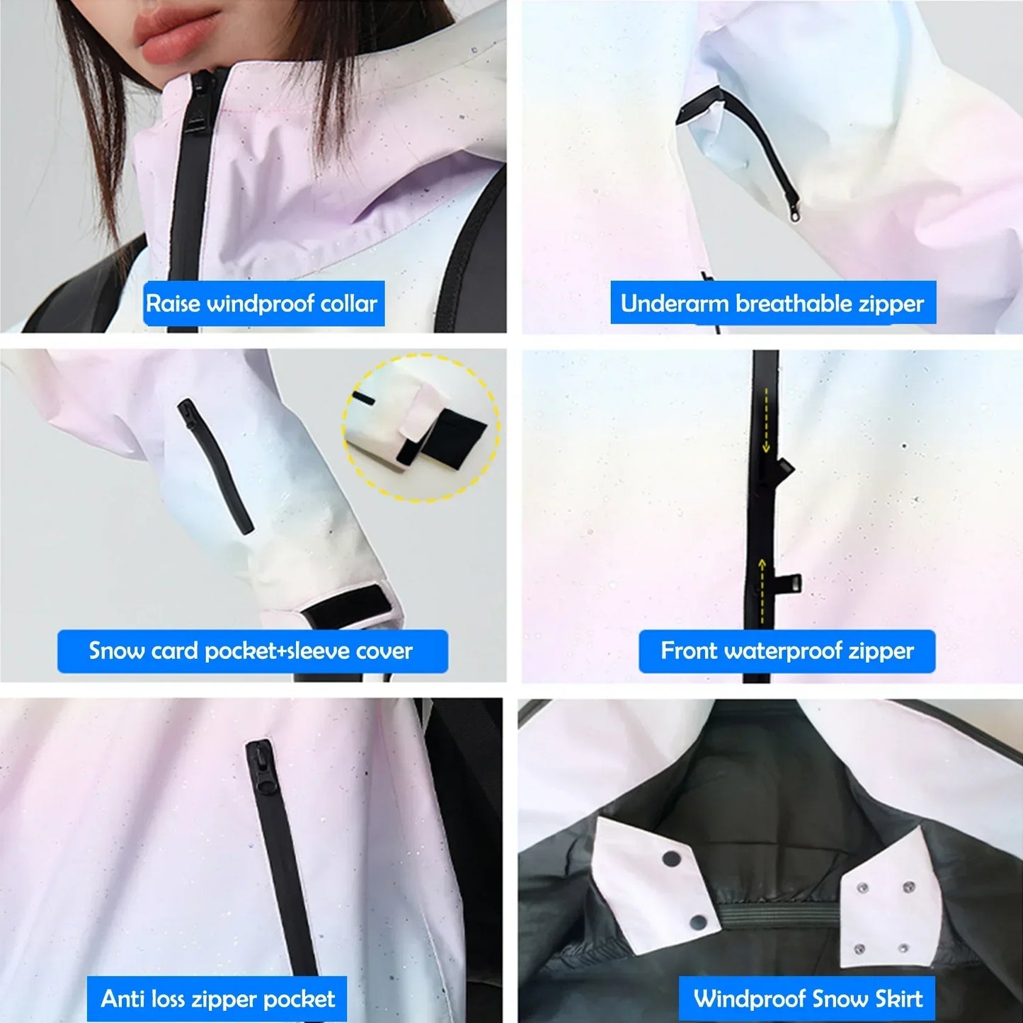 Winter Couple Skiing Suites New Warm Woman Snow Set Outdoor Ski Sport Suit Men Windproof Snowboard Tracksuit Loose Snow Clothing