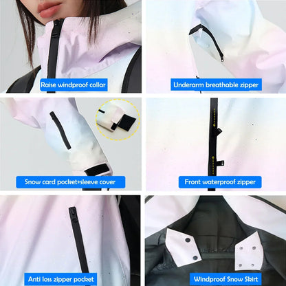 Winter Couple Skiing Suites New Warm Woman Snow Set Outdoor Ski Sport Suit Men Windproof Snowboard Tracksuit Loose Snow Clothing