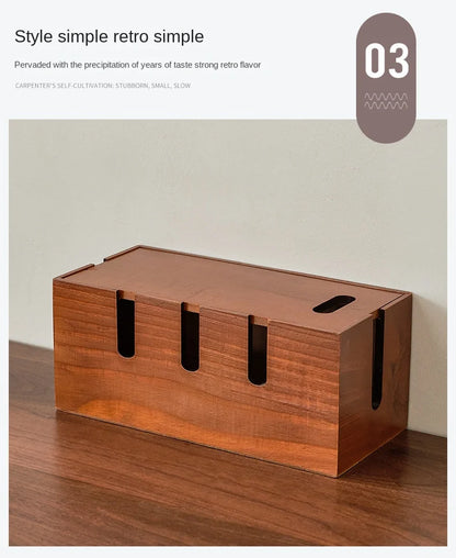 Router cable storage box Cable board socket Mobile phone charging arrangement storage box desktop power cable collection box