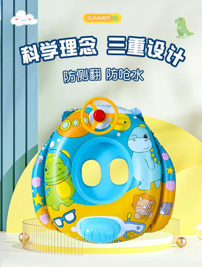 Environment PVC Children Swimming Rings Water Toys Beach Pool Baby Inflatable Swimming Circle with Steering Wheel Water Toys