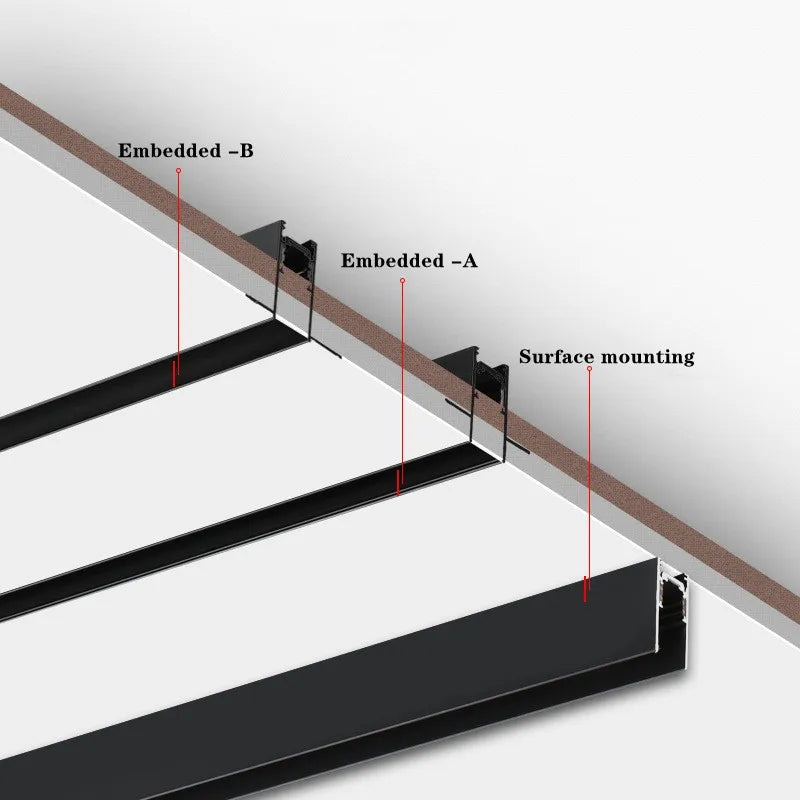 Magnetic Track Light Grille Flood Lamp Modern Embedded Flexible Linear Fixture LED Spotlight DC48V Ceiling Indoor Living