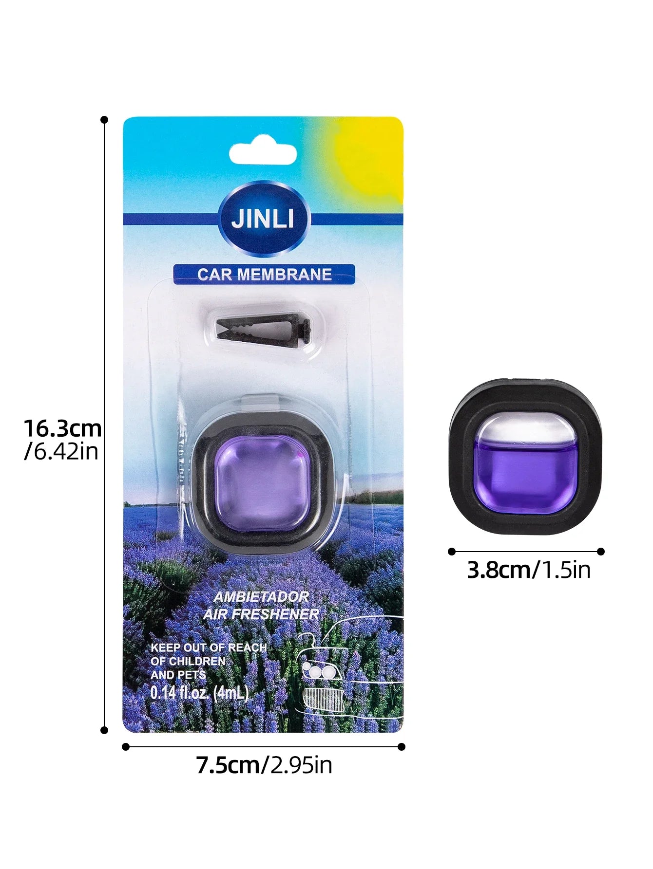 Long-Lasting Car Air Freshener Vent Clip Essential Oil Scented Odor Eliminator 0.14oz Alcohol-Free Fragrance for Fresh Car Smell