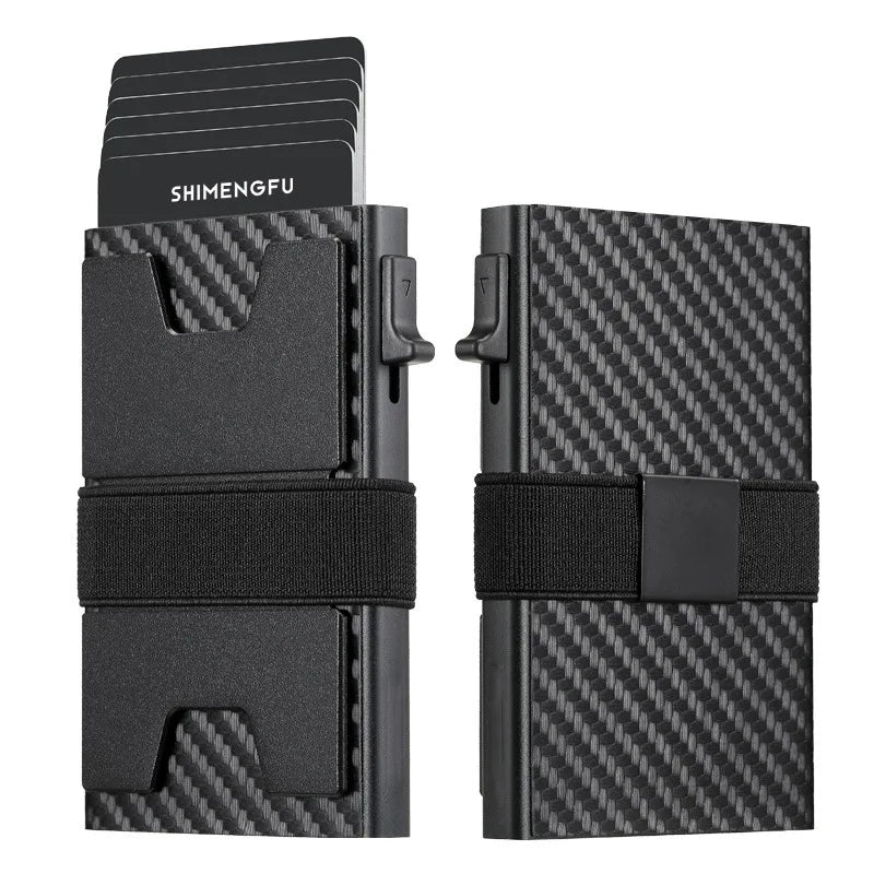 Custom Aluminum RFID Blocking Wallet Anti-Theft Credit Card Holder Fashion Leather ID Badge Decorative Metal Business