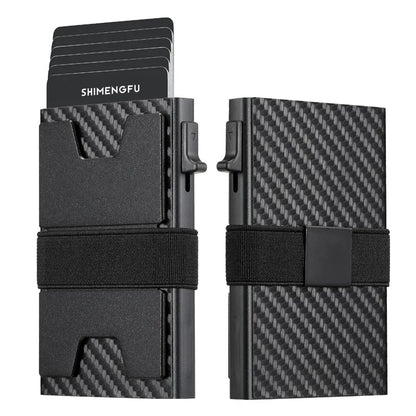 Custom Aluminum RFID Blocking Wallet Anti-Theft Credit Card Holder Fashion Leather ID Badge Decorative Metal Business